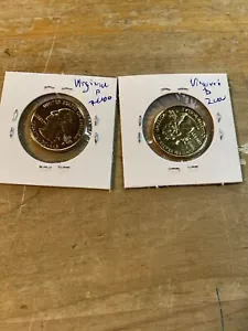 2)2000 Gold Plated State Quarters VIRGINIA Both P and D Mints - Picture 1 of 4