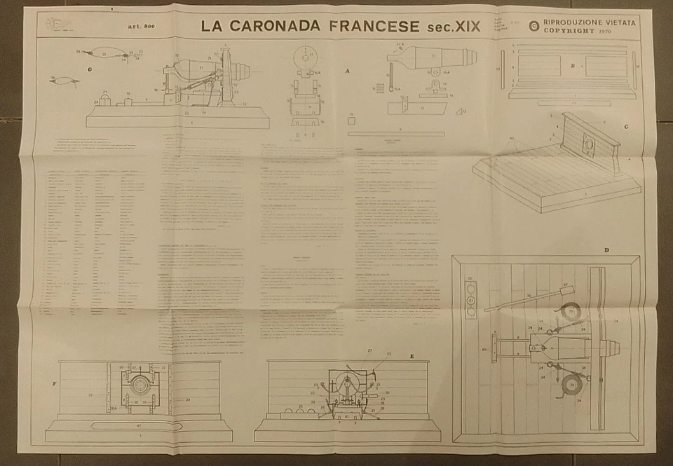 Mantua 801 Bauplan La Caronada Francese sec. XIX Schiffskanonen Gebraucht - Bild 1 von 1