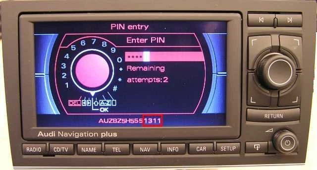 Code pin pour autoradio rns e pour audi a3 s3 8p rns rnse rns-e modele 192 - Photo 1/1