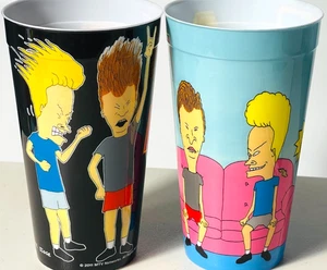 Set of 2 Beavis and Butt-Head MTV 2011 Collectable Plastic Cups 6" - Picture 1 of 10
