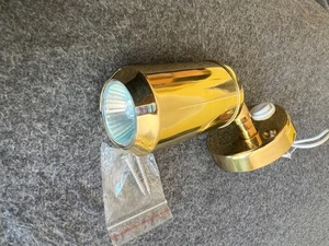 Faretto interno 12V colore oro con interruttore integrato ottone cromato - Foto 1 di 3