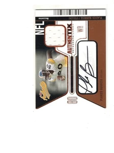 2004 FLEER AUTHENTIC PLAXICO BURRESS AUTHENTIX GAME WORN JERSEY AUTO 8/25 - Picture 1 of 2
