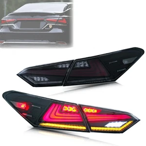 LED Tail Lights for Toyota Camry 2018-2023 8th Gen Black Rear Lamps Assembly - Picture 1 of 5
