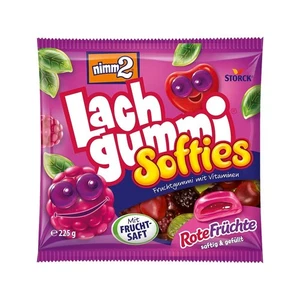 nimm2 Lachgummi Softies Red Fruits-3 x 225g - Filled Fruit Gum with Fruit Juice - Picture 1 of 5