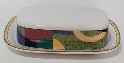 Studio Nova Impulse Covered Butter Dish Geometric Design Y2262  - Image 1 of 4