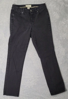 Pantalones de mezclilla Sonoma Life + Style para mujer elásticos rectos tiro medio negros talla 8 Foto 1 de 4