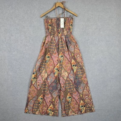 Tigerlily Jumpsuit Womens 14 AU / 10 US Patchwork Print Wide Leg Boho Hippie — 第 1/4 张图片
