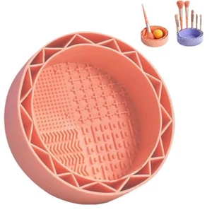 3 in-1 Makeup Brush Cleaner Sillicon Brushes Mat Brush Holder Bowl Prtable Tool - Picture 1 of 6