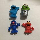 4 Sesame Street 2013 Figures, Cookie Monster, Oscar, Elmo, And Grover