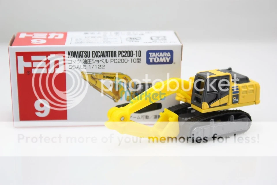 Takara Tomy Tomica #9 Komatsu Excavator PC200-10 1/122 Diecast Toy Car Japan - Image 1 of 4