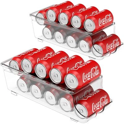 Dispensador de contenedor de almacenamiento organizador automático de latas enrollables de 2 niveles, paquete de 2 Foto 1 de 4