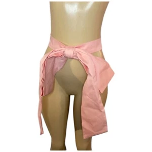 Womens Pink Coquette Big Bow Belt Cotton Adjustable Waist 3 Buttons - Picture 1 of 3