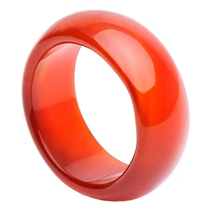 Breiter Ring aus Karneol, glatt, rot-orange schlicht, Fingerring, Fingerschmuck - Picture 1 of 2