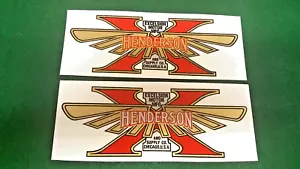 Henderson Excelsior Motorcycle Tank decal set of two Water Slide CHOICE Color - Bild 1 von 4