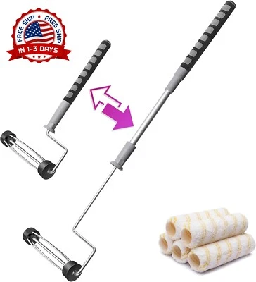 Extensión De Rodillo De Pintura de (18" - 36") Con Cepillo De Pintar 6 Piezas NUEVO EE. UU. Foto 1 de 4