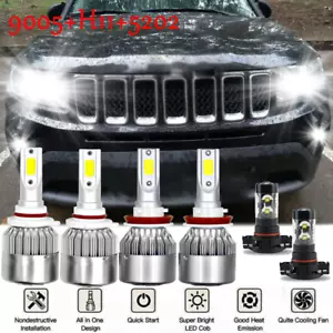For Jeep Compass 2011-2013 6x LED Headlight+ Fog Light Bulbs Combo Kit white - Picture 1 of 12