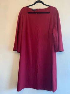 $848 LAFAYETTE 148 NY DRESS WOMEN'S SHIFT PLUS SIZE 2X 3/4 SLEEVES SQUAR-NECK - Picture 1 of 9