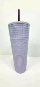Bicchiere tazza fredda Starbucks lilla lavanda viola borchie griglia diamantata NUOVO - Foto 1 di 3