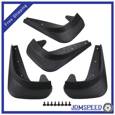 4PCS EVA Plastic Wearing Mud Flaps Splash Guards Fit For Car Front & Rear Fender - Image 1 of 4