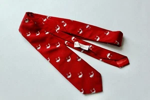 Vintage London Shop rote Seide Wal Motiv Krawatte 54" x 3" - Bild 1 von 2