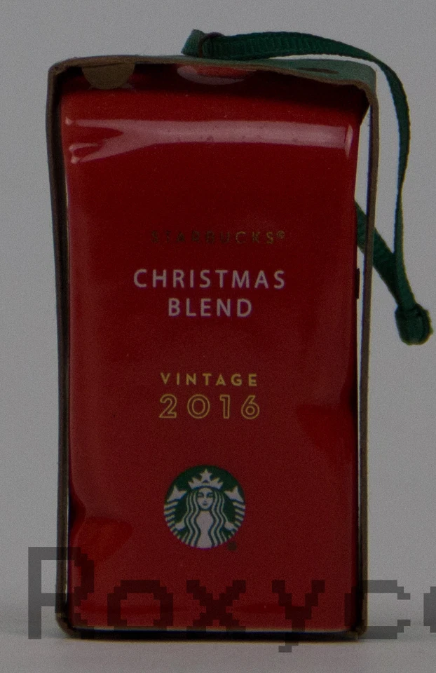 Starbucks 2016 Christmas Blend Red Coffee Bag Ornament Ceramic