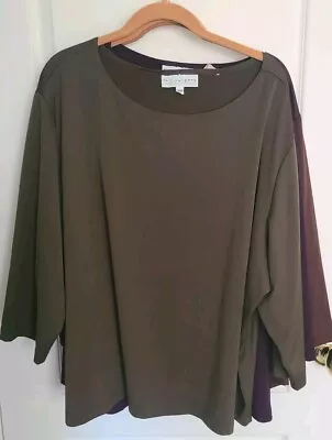 KL Concepts - Kathy Landau 3x Solid Tops Set Of 3 Brown, Olive, And Plum - Image 1 of 4