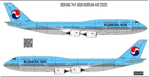 1/144 BSmodelle 144607 Boeing 747 800 Korean Air Decals - Bild 1 von 1