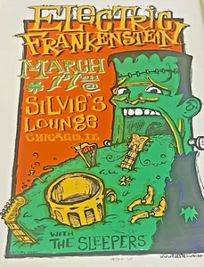Vtg Electric Frankenstein 11x17 poster featuring The Sleepers *Full Blown Ink* - Picture 1 of 9
