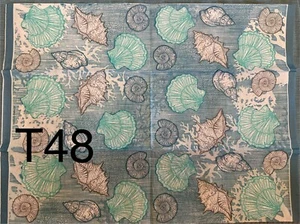 two Individual Sea Shells beach Paper Guest napkins For Decoupage Summer. - Picture 1 of 1