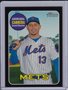 Asdrubal Cabrera 2018 Topps Heritage High Number Black Border /50 Mets - Picture 1 of 2