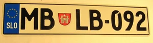 Placa de matrícula ESLOVENIA Europa etiqueta automática (SLO) MB LB-092 metal - Imagen 1 de 3