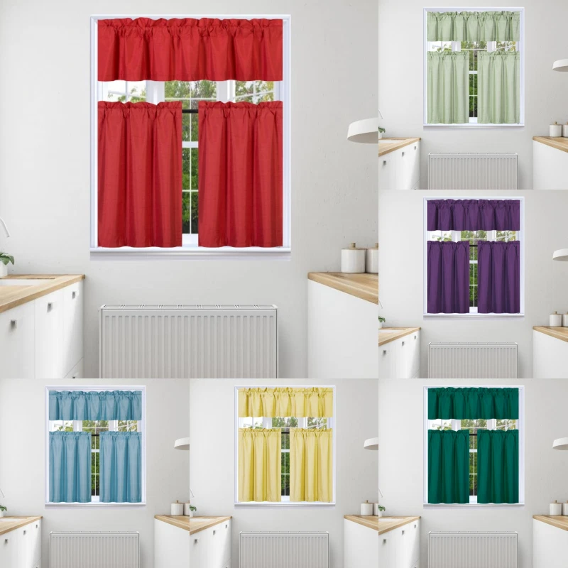 3ШТ НАБОР ОКОННЫХ КУХОННЫХ ЗАНАВЕСОК СПЛОШНАЯ ПОДКЛАДКА ЗАТЕМНЕНИЕ ДРАПИРОВКА ЛЕЧЕНИЕ K3 - Изображение 1 из 1