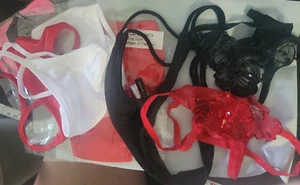 Panty Pack Assortment - Pack of 9 Thongs/G-String Panties - One Size Fits Most - Picture 1 of 2