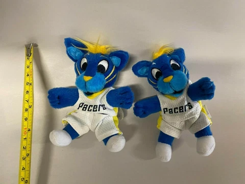 Pair of Boomer Panther  Indiana Pacers Team Mascot 4.5" Plush  NBA Cover