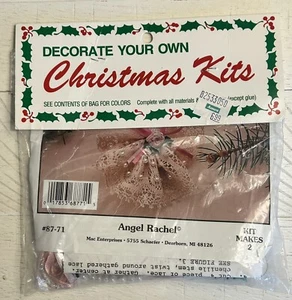Vtg Beaded Christmas Ornament Kit Angel Rachel Merri Mac NEW Makes 2 Angels H61 - Picture 1 of 4