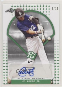 2018 Leaf Perfect Game National Showcase Green /10 CJ Neese Jr #BA-CJN Auto