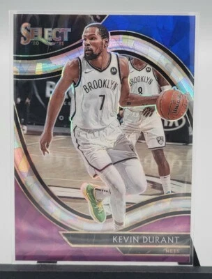 Kevin Durant 2020-21 Select BLUE-WHITE-PURPLE CRACKED ICE PRIZM! COURTSIDE LEVEL - Image 1 of 2