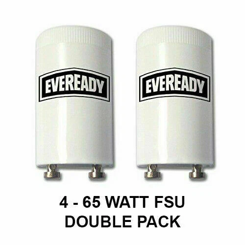 Pack of 2 EVEREADY Fluorescent Starter 4-65W FSU 220-240V Tube Start FS-U - Image 1 of 1