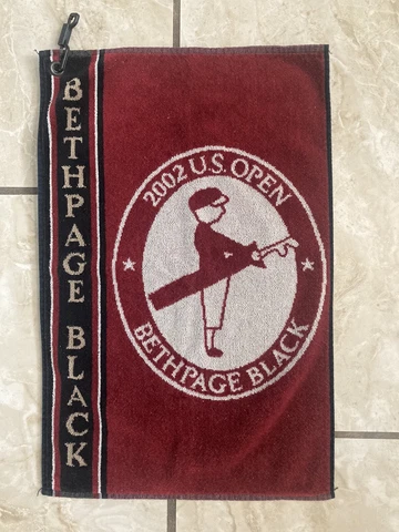 US Open 2002 Bethpage Red Golf Tournament Towel Terry Rag Cloth Cotton Vintage Cover