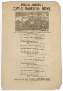 Civil War Song Sheet "When Johnny Comes Marching Home" by Patrick Gilmore - Picture 1 of 1