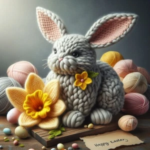Single Luxury Easter Bunny Easter Card Gift/Present DAF - Picture 1 of 2