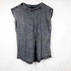Anthropologie Pilcro Women Tank Top Sz M Washed Black The Vinnie Cotton Muscle - Picture 1 of 6