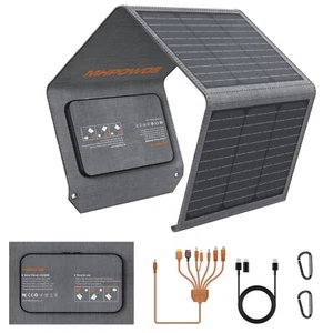40W Portable USB Solar Panel Power Bank Outdoor Camping Hiking Phone Charger Kit - Picture 1 of 10