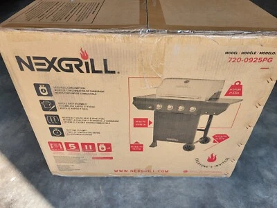 Parrilla de gas propano de 4 quemadores Nexgrill tapa principal de acero inoxidable - negra 720-0925PG Foto 1 de 4