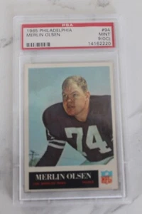 1965 PHILADELPHIA #94 MERLIN OLSEN (HOF) LOS ANGELES RAMS PSA MINT 9 (OC) RARE! - Bild 1 von 2