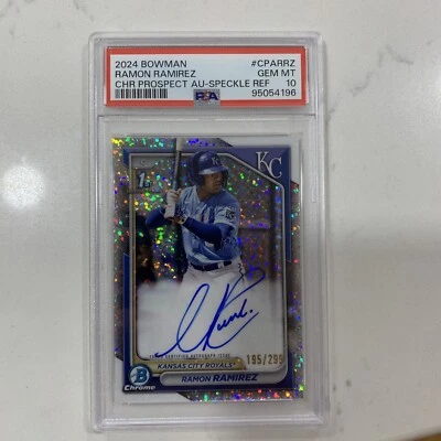 RAMON RAMIREZ 1st CHROME PROSPECT AUTO SPECKLE REFRACTOR 195/299 PSA GEM MT 10  - Image 1 of 4