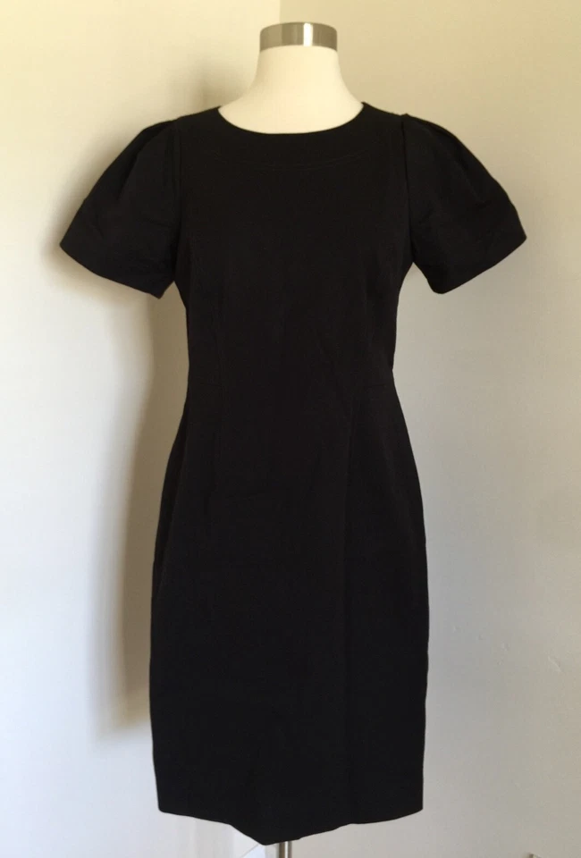 J.CREW Wool Sheath Resume Dress 2 Navy Blue Work Suiting Career C9102