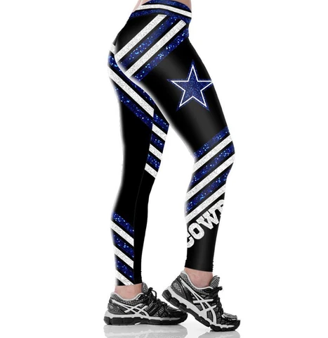 Dallas Cowboys Womens Slim Fitness Leggings Sport Yoga Pants Full Size Stretch Cover