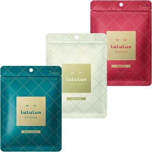Lululun Precious Face Mask Set - Green, Red, White 7 pieces included (3 Types) - Picture 1 of 7