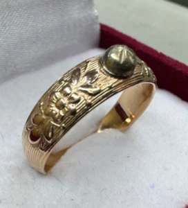 Antiker Ring Kaiserreich Russland Rotgold 56/14K Original 4,05g Blumenmuster R - Bild 1 von 20